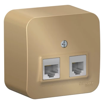 Розетка телефонная+компьютерная RJ-11/RJ-45 кат. 5e (в сборе), Титан, серия Blanca, Schneider Electric
