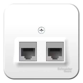 Розетка компьютерная 2-ая кат.5е, RJ-45 (интернет) (в сборе), Белый, серия Blanca, Schneider Electric