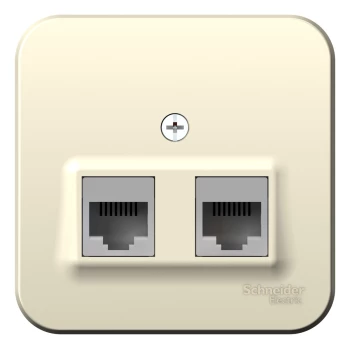 Розетка компьютерная 2-ая кат.5е, RJ-45 (интернет) (в сборе), Молочный, серия Blanca, Schneider Electric
