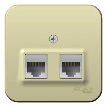 Розетка компьютерная 2-ая кат.5е, RJ-45 (интернет) (в сборе), Бежевый, серия Blanca, Schneider Electric