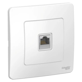 Розетка компьютерная 1-ая кат.5е, RJ-45 (интернет) (в сборе), Белый, серия Blanca, Schneider Electric