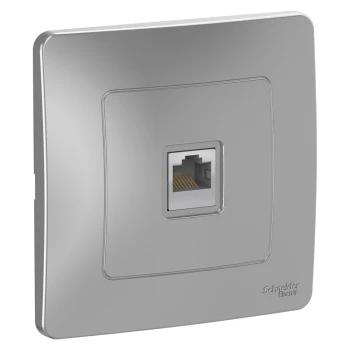 Розетка компьютерная 1-ая кат.5е, RJ-45 (интернет), Алюминий, серия Blanca, Schneider Electric