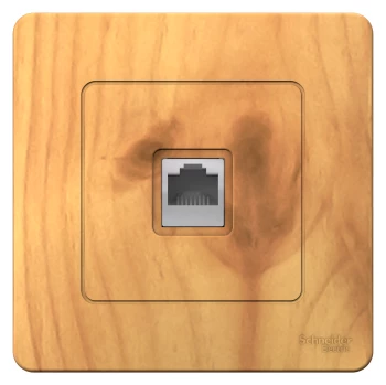 Розетка компьютерная 1-ая кат.5е, RJ-45 (интернет) (в сборе), Ясень, серия Blanca, Schneider Electric