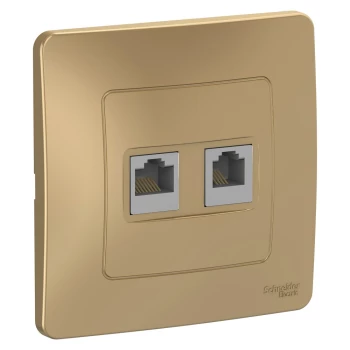 Розетка телефонная+компьютерная RJ-11/RJ-45 кат. 5e (в сборе), Титан, серия Blanca, Schneider Electric