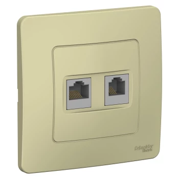 Розетка компьютерная 2-ая кат.5е, RJ-45 (интернет) (в сборе), Бежевый, серия Blanca, Schneider Electric