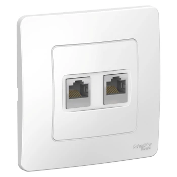 Розетка компьютерная 2-ая кат.5е, RJ-45 (интернет) (в сборе), Белый, серия Blanca, Schneider Electric