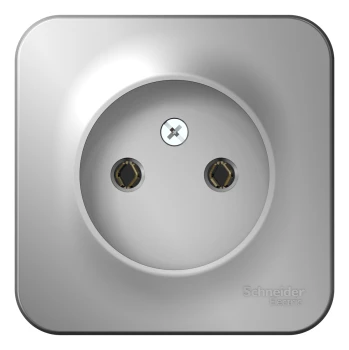 Розетка 1-ая электрическая без заземления, Алюминий, серия Blanca, Schneider Electric