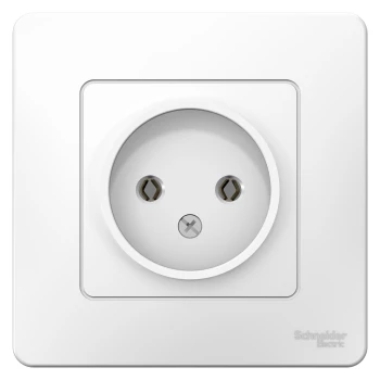 Розетка 1-ая электрическая без заземления, Белый, серия Blanca, Schneider Electric