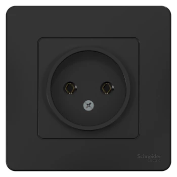 Розетка 1-ая электрическая без заземления, Антрацит, серия Blanca, Schneider Electric