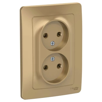 Розетка 2-ая электрическая без заземления (в сборе), Титан, серия Blanca, Schneider Electric