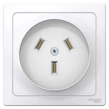Розетка силовая, 2Р+N, 250В, Белый, серия Blanca, Schneider Electric