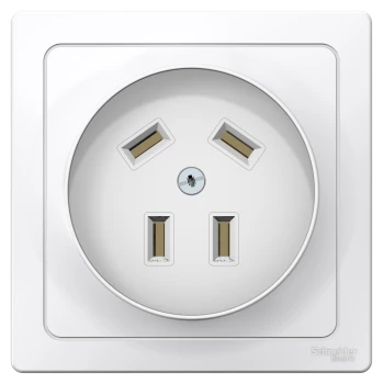 Розетка силовая, 3Р+N, 400В, Белый, серия Blanca, Schneider Electric