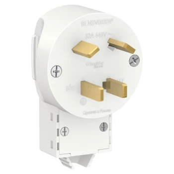Силовая вилка 3Р+N, 32А, Белый, серия Blanca, Schneider Electric