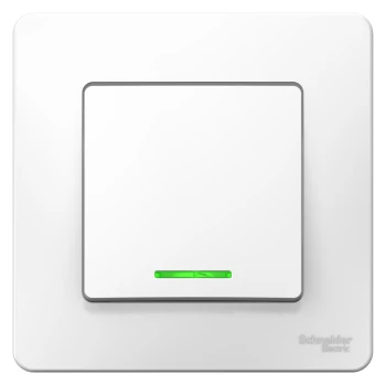 Выключатель 1-клавишный, с подсветкой (в сборе), Белый, серия Blanca, Schneider Electric