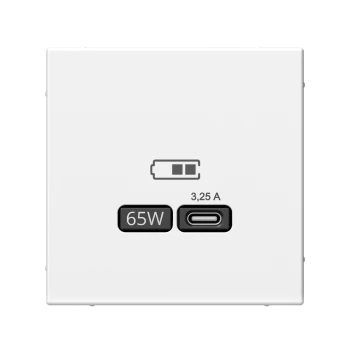 Розетка USB 1-ая Тип С 3200 мA 5V (для подзарядки), Белый, серия Art Gallery, Systeme Electric