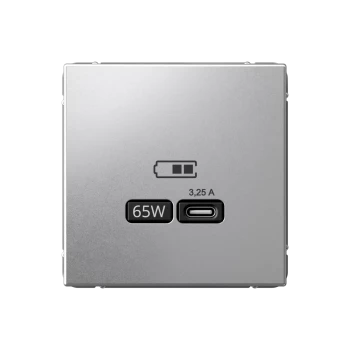 Розетка USB 1-ая Тип С 3200 мA 5V (для подзарядки), Алюминий, серия Art Gallery, Systeme Electric