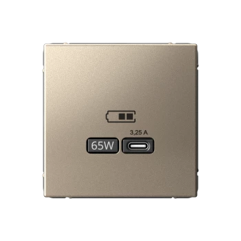Розетка USB 1-ая Тип С 3200 мA 5V (для подзарядки), Шампань, серия Art Gallery, Systeme Electric