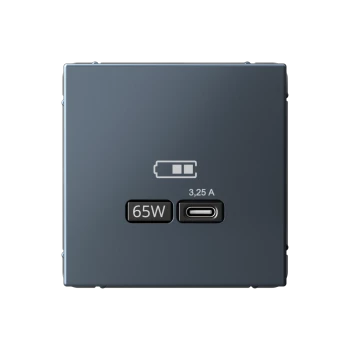 Розетка USB 1-ая Тип С 3200 мA 5V (для подзарядки), Грифель, серия Art Gallery, Systeme Electric