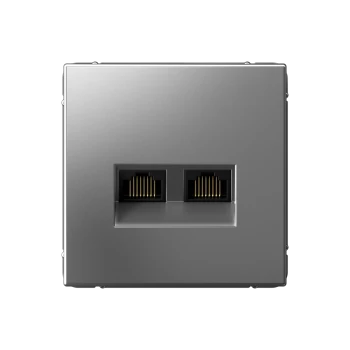 Розетка компьютерная 2-ая кат.5е, RJ-45 (интернет), Сталь, серия Art Gallery, Systeme Electric