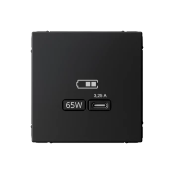 Розетка USB 1-ая Тип С 3200 мA 5V (для подзарядки), Карбон, серия Art Gallery, Systeme Electric