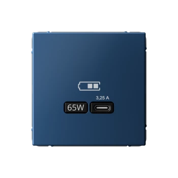 Розетка USB 1-ая Тип С 3200 мA 5V (для подзарядки), Аквамарин, серия Art Gallery, Systeme Electric