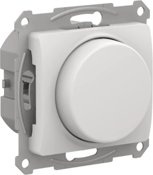 Диммер поворотно-нажимной, 315Вт LED универсальный, Белый, серия Glossa, Schneider Electric
