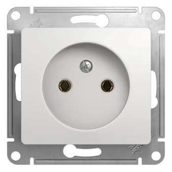 Розетка 1-ая электрическая без заземления, Белый, серия Glossa, Schneider Electric
