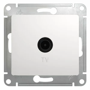 Розетка телевизионная оконечная ТV, Белый, серия Glossa, Schneider Electric