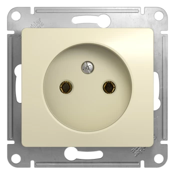 Розетка 1-ая электрическая без заземления, Бежевый, серия Glossa, Schneider Electric
