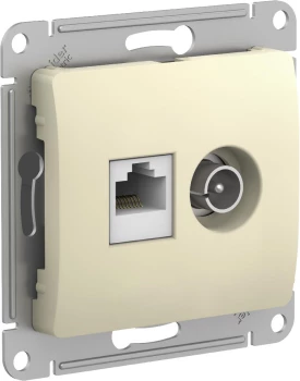 Розетка телевизионная/компьютерная, Бежевый, серия Glossa, Schneider Electric
