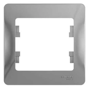 Рамка 1-ая (одинарная), Алюминий, серия Glossa, Schneider Electric