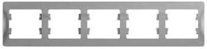 Рамка 5-ая (пятерная), Алюминий, серия Glossa, Schneider Electric