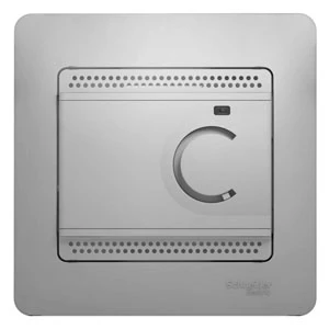 Терморегулятор для теплого пола (в сборе), Алюминий, серия Glossa, Schneider Electric