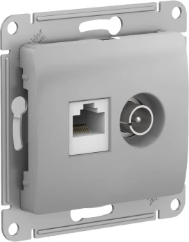 Розетка телевизионная/компьютерная, Алюминий, серия Glossa, Schneider Electric