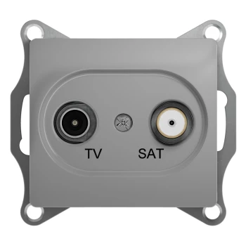 Розетка телевизионная единственная ТV-SAT, Алюминий, серия Glossa, Schneider Electric