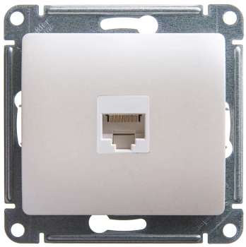 Розетка компьютерная 1-ая кат.5е, RJ-45 (интернет), Перламутр, серия Glossa, Schneider Electric