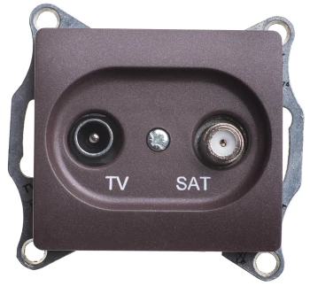 Розетка телевизионная оконечная ТV-SAT, Шоколад, серия Glossa, Schneider Electric