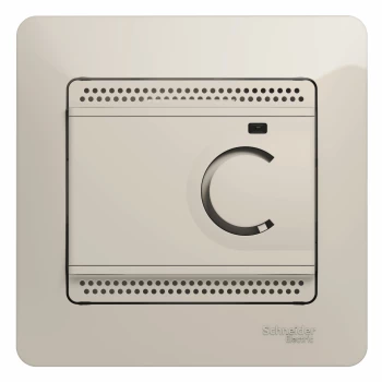 Терморегулятор для теплого пола (в сборе), Молочный, серия Glossa, Schneider Electric