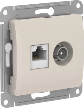 Розетка телевизионная/компьютерная, Молочный, серия Glossa, Schneider Electric