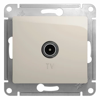 Розетка телевизионная единственная ТV, Молочный, серия Glossa, Schneider Electric