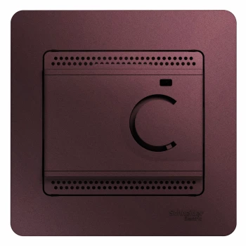 Терморегулятор для теплого пола (в сборе), Баклажановый, серия Glossa, Schneider Electric