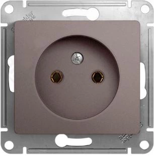 Розетка 1-ая электрическая без заземления, Платина, серия Glossa, Schneider Electric