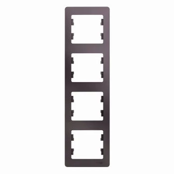 Рамка 4-ая (четверная) вертикальная, Сиреневый туман, серия Glossa, Schneider Electric
