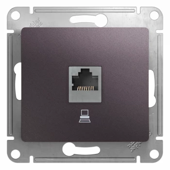 Розетка компьютерная 1-ая кат.5е, RJ-45 (интернет), Сиреневый туман, серия Glossa, Schneider Electric