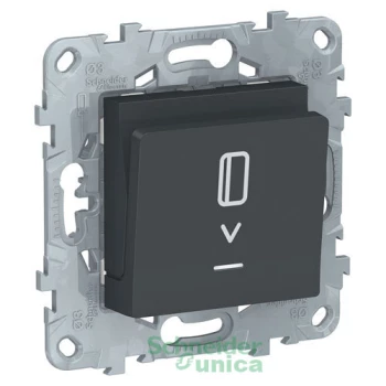 Выключатель карточный для гостиниц, Антрацит, серия Unica New, Schneider Electric