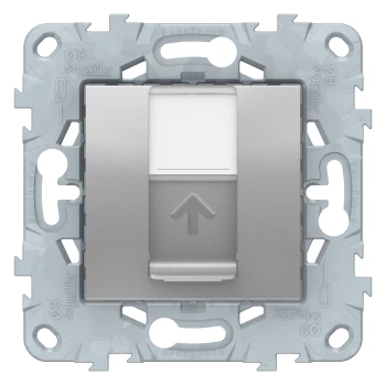Розетка компьютерная 1-ая кат.5е, RJ-45 (интернет), Алюминий, серия Unica New, Schneider Electric