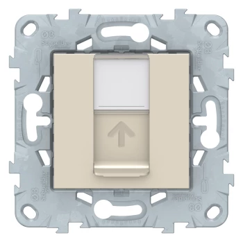 Розетка компьютерная 1-ая кат.6, RJ-45 (интернет), Бежевый, серия Unica New, Schneider Electric