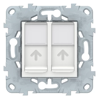 Розетка компьютерная 2-ая кат.5е, RJ-45 (интернет), Белый, серия Unica New, Schneider Electric