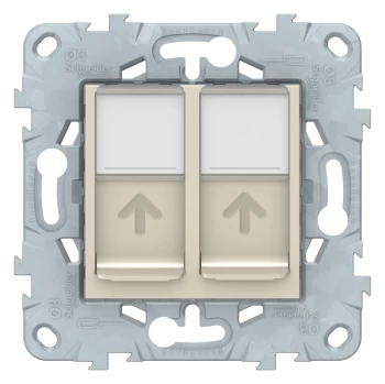 Розетка компьютерная 2-ая кат.5е, RJ-45 (интернет), Бежевый, серия Unica New, Schneider Electric