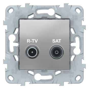 Розетка телевизионная единственная ТV-SAT, Алюминий, серия Unica New, Schneider Electric